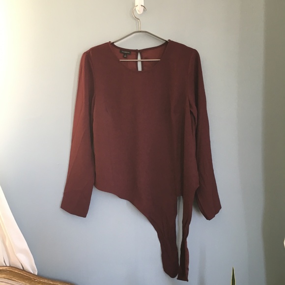 NWT Talbots Burgundy bottom knot blouse - Picture 3 of 8